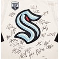 thumbnail image 2 of Seattle Kraken Inaugural Season Team Signed Autographed White Adidas Jersey Size 54 With 24 Signatures Including Jordan Eberle, Jared McCann & Yanni Gourde #/50 Fanatics Holo 215412, 2 of 2