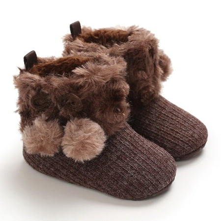 

EGNMCR Boys Girls Boots Winter Boot With Fur Lined Toddler Little Kid Boots Easy Handles Warm Snow Booties Comfortable Walker Shoes Non Slip Christmas Halloween - Baby Days savings event