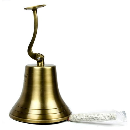 

11 Solid Brass Hanging Bell (US NAVY) - (Antique Brushed Brass)