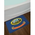 thumbnail image 2 of Idaho Bath Mat, Gem State Flag Design Nostalgic Logo in Vibrant Colors Illustration, Plush Bathroom Decor Mat with Non Slip Backing, 29.5" X 17.5", Night Blue Multicolor, by Ambesonne, 2 of 2