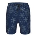 thumbnail image 3 of Fotbe Snowflake Dark Blue Trajes de Baño Estampados para Hombre, Shorts de Verano de Secado Rápido, Ropa de Playa, Bañadores-Medium, 3 of 6