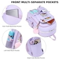 thumbnail image 4 of Mochila para portátil LXYGD de 16 pulgadas a prueba de agua para la escuela, color morado, 4 of 6