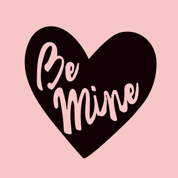 Valentines Day Vinyl Wall Art Decal - Be Mine - 22.5" x 22.5" - Valentine’s Heart Home Living Room Bedroom Sticker - Cute Couples Indoor Outdoor Apartment Coffee Shop Decor (22.5" x 22.5", Black)
