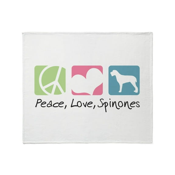 CafePress - Peace, Love, Spinones Throw Blanket - Soft Fleece Throw Blanket, 50"x60" Stadium Blanket