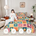 thumbnail image 4 of Homewish Cartoon Sun and Moon Queen Comforter Set for Kids, Colorful Patchwork Comforter Sets Queen, Polka Dots Reversible 3 Piece, 1 Comforter and 2 Pillowcases, 4 of 6