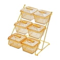 thumbnail image 2 of Bandeja de postres con 6 rejillas para frutos secos, caja de almacenamiento de alimentos, tapa a prueba de polvo, bandeja para servir dividida para ámbar, 2 of 8
