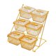thumbnail image 1 of Bandeja para servir aperitivos con 6 compartimentos, bandeja para platos, caja para almacenar alimentos ámbar, 1 of 9