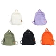 thumbnail image 3 of Backpack Solid Color Replacement Zipper Breathable Dual Strap Simple Style Large Capacity Polyester Lining Schoolbag Orange, 3 of 7