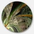 thumbnail image 2 of Designart - Symmetrical Fractal Flower in Green' Floral Metal Circle Wall Art, 2 of 4