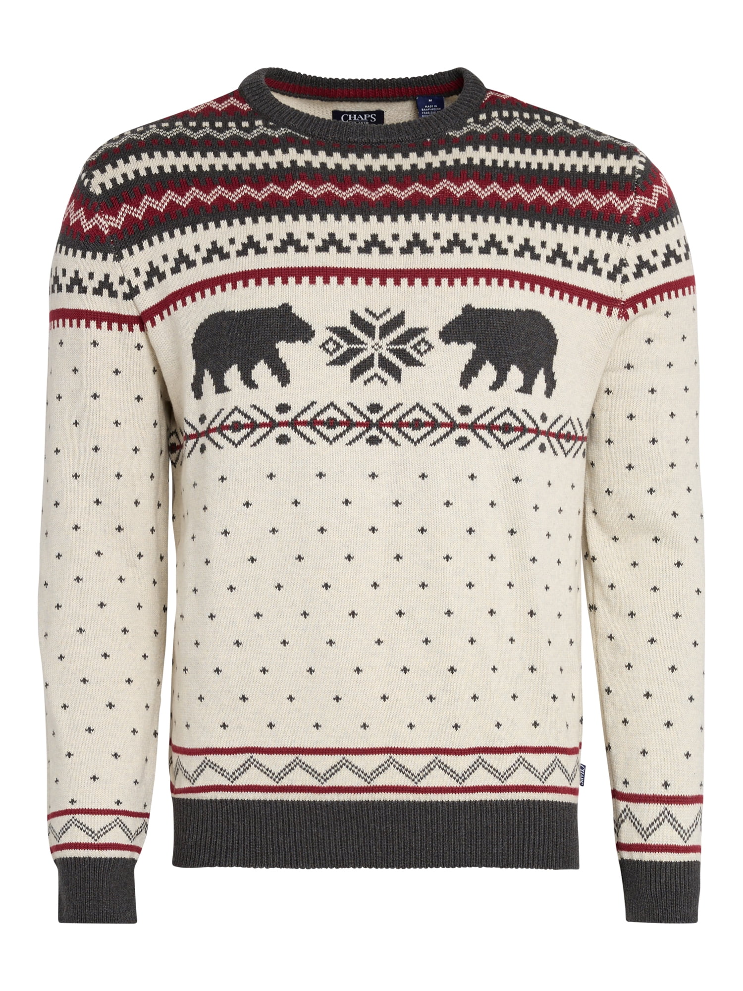 Chaps Men's & Big Men's Cotton Holiday Fairisle Crewneck Sweater, Sizes S-3XL