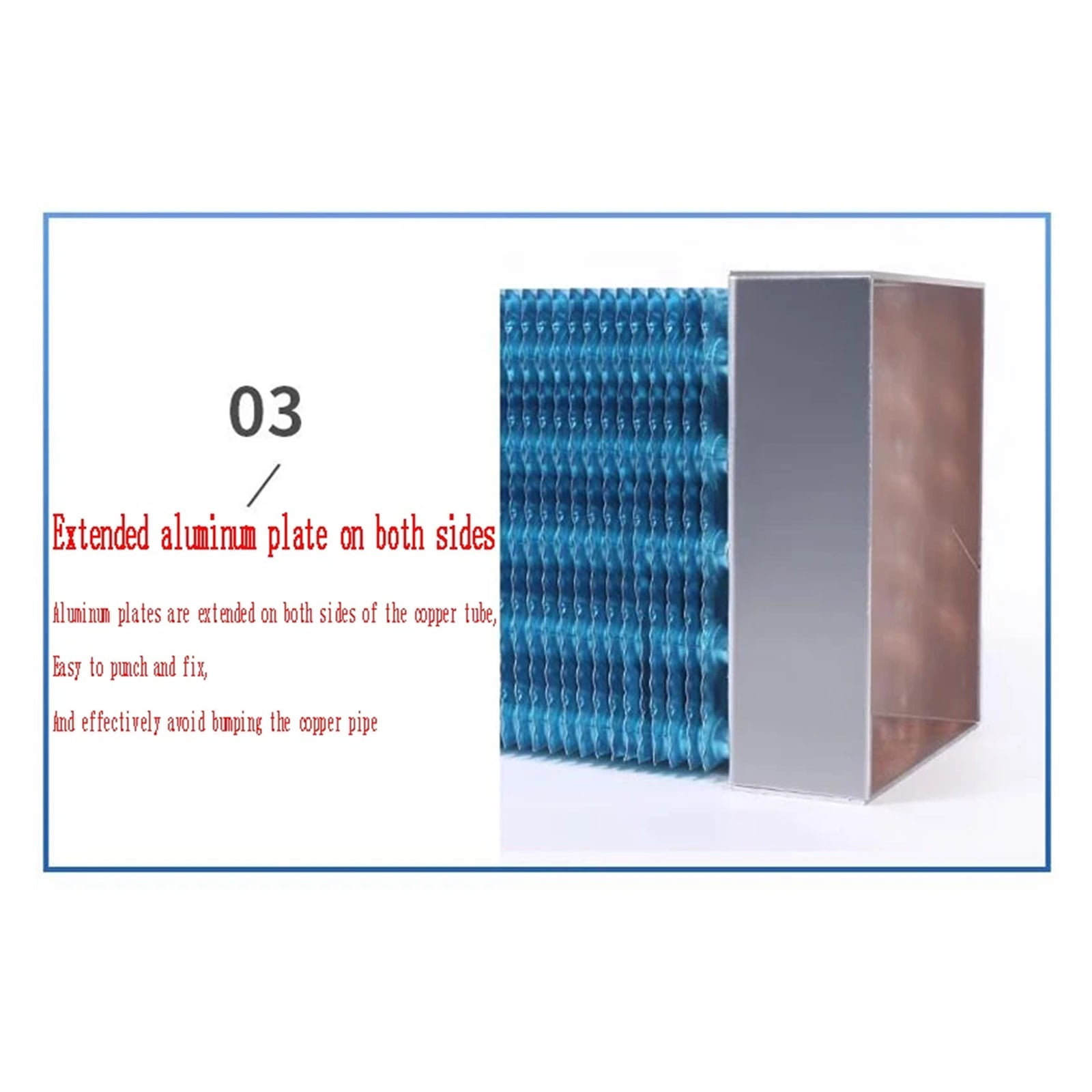 Evaporator Refrigeration Plate Freezer, Refrigerator Condenser Copper Tube Fins 2*4*260MM
