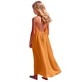 thumbnail image 2 of dazeni Teen Girls Backless Cami Dresses Spaghetti Strap Sleeveless House Dress Long Sundress with Back Tie Summer Beach Clothes, 2 of 8