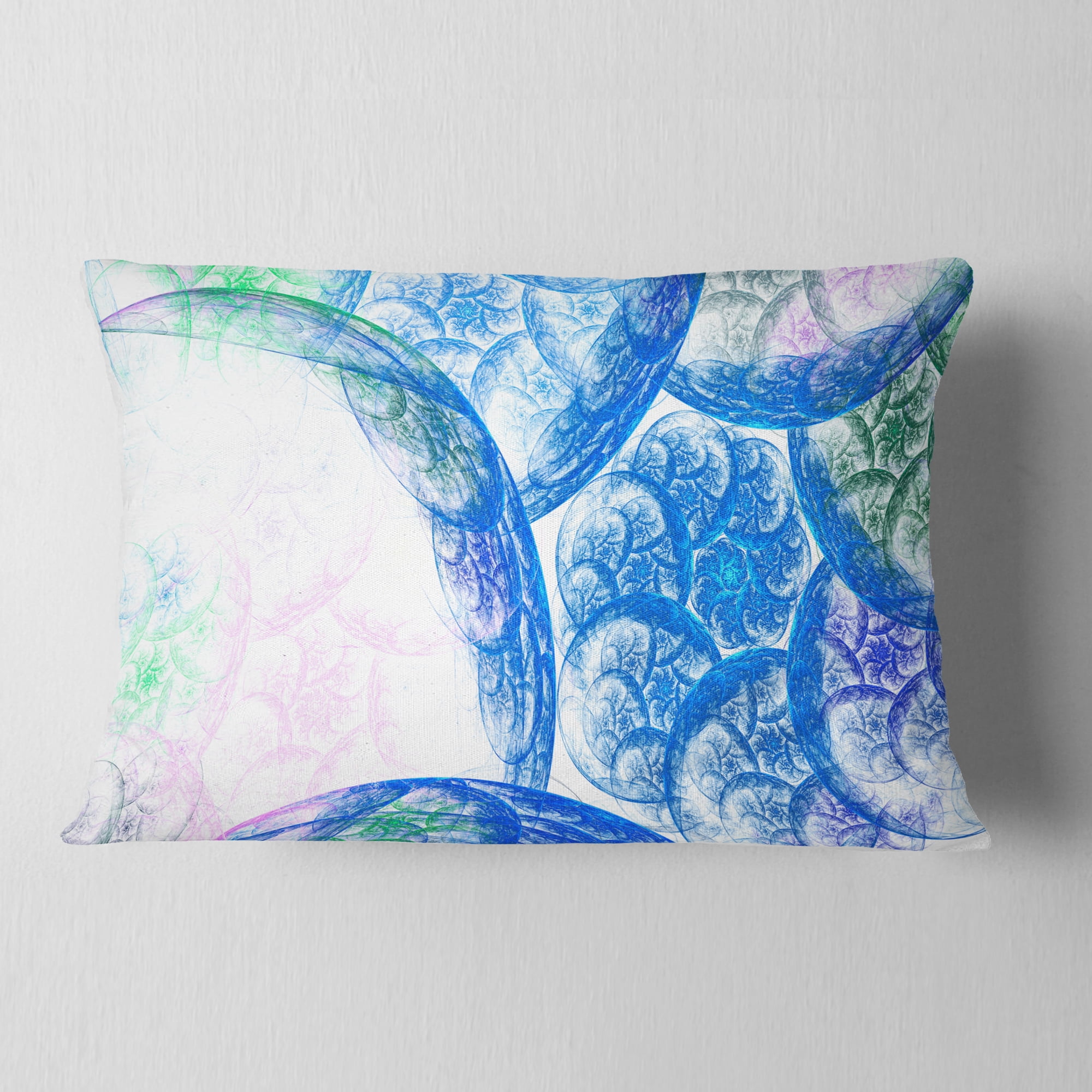 Designart Blue White Dramatic Clouds - Abstract Throw Pillow - 12x20