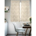 thumbnail image 4 of Beige Baroque Sheer Curtains 72 Inch Length 2 Panels Set, Retro Farmhouse Abstract Scroll Floral Voile Window Treatment Rod Pocket Curtains Sheers Drapes for Bedroom/Living Room/Kitchen 52"x72"x2, 4 of 7