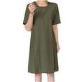thumbnail image 2 of Robe d'Été pour Femmes 2024 Mode Grande Taille Col Rond Couleur Unie Décontractée Sans Bretelles Robe Courte Maxi de Soirée Rabais de 50 % Liquidation!, 2 of 6