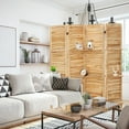 thumbnail image 7 of Ecomex 4 Panel Folding Room Divider Screen with Display Shelves 5.6 ft Tall, Natural Color, 7 of 7
