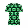 thumbnail image 4 of T Shirt For Men Retro Mod Print Male Green Squares Streetwear Sportswear T-Shirts Breathable Summer, 4 of 7