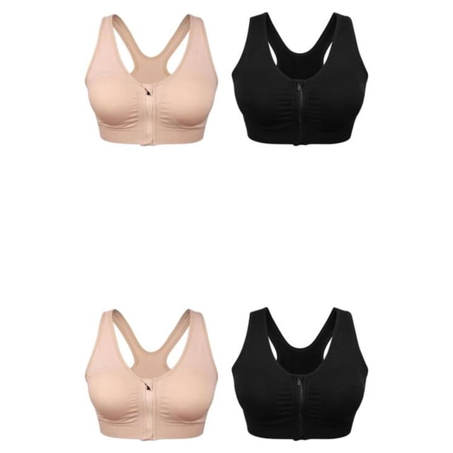 kurtrusly 2pieces Versatile Performance With Wide Application Sports Bra Seamless black+skin color S 2Set