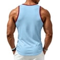 thumbnail image 4 of Clossjun Men's Tank Top Slim Fit Muscle Contrast Sleeveless Shirts Lightweight Breathable Blouses For Gym Workout Sports Light Blue L, 4 of 6