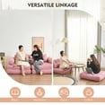 thumbnail image 3 of BIGSYY Convertible Folding Sofa Bed with Armrest and Pillow， Comfy for Living and Bedroom, Suitable for Adults, Pink, 3 of 9