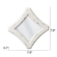 thumbnail image 5 of Farmhouse Small Decorative Mirrors for Wall Decor Living Room 7.9", Hanging Distressed White Vintage Wood Frame Bedroom Mirror, Rustic Rhombus Wall Mounted Mirror for Home Decor Bathroom Fireplace, 5 of 8