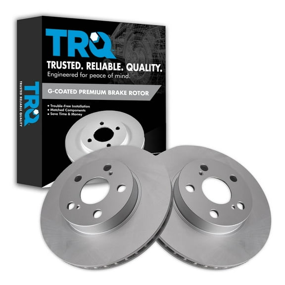 TRQ Front Brake Rotors Set Vented Premium G-Coated Fits Select 2004-2009 Toyota Prius