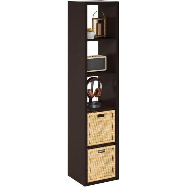 Cubicle Book Shelf Vertical Thick Frame Bookshelf Horizontally & Vertically Reversible Bookcase with Open Back x x for Living Room Bedroom Home Office