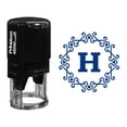 thumbnail image 1 of Printtoo Octagon Celtic Swirl Frame H Alphabet Monogram R-40 Self Inking Rubber Stamp Office Stationary-Blue, 1 of 3
