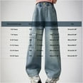 thumbnail image 4 of Fancifize Girls Wide Leg Jeans High Waist Baggy Cargo Jeans Loose Stretch Denim Pants Streetwear for Skate Park 5-15Y, 4 of 7