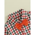 thumbnail image 5 of Liacowi Toddler Boy 2 Piece Christmas Gentleman Suit Long Sleeve Plaid Button Shirt with Bow Tie + Suspenders Pants Christmas Formal Outfit 9M-4T, 5 of 8