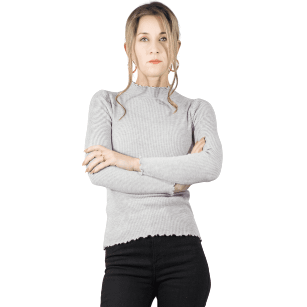 Sueter Mujer Cuello Alto Manga Larga Sueteres Casual Sweater UNITALLA