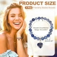 thumbnail image 2 of Pulsera de Cristal para Mujeres 8mm Pulsera de Amistad con Cuentas de Piedra Natural en Forma de Corazón, 6.5 Pulgadas, Azul Mezclado, 2 of 6