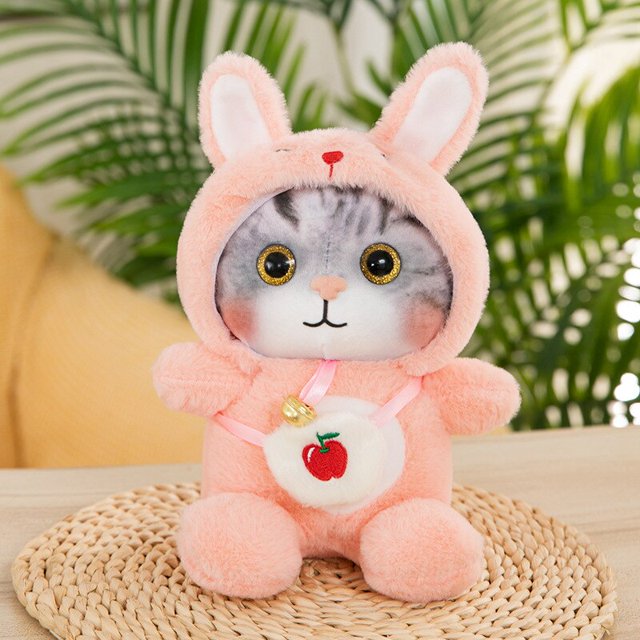 Juguetes de peluche de animales de peluche Kawaii para niños, muñeca de gato de dibujos animados, juguete suave con campana, regalo para niñas, 25cm Fivean Peluches