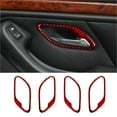 thumbnail image 1 of Real Bright Soft Car Interior Carbon Fiber Sticker Decoration4Pcs Red Carbon Fiber Interior Door Handle Cover For BMW 5 Series E39 M5Auto Car Protection Interior Accessories, 1 of 8