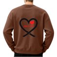 thumbnail image 5 of VBTAPA Mens Valentines Day Sweatshirt Heart Graphic Printed Long Sleeve Crewneck Pullover Tops Funny Valentines Shirts Coffee M, 5 of 6