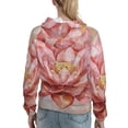 thumbnail image 7 of Uemuo Pink Lotus Pattern Women's Hoodie with Eye-catching Drawstrings- Casual Pullover Hoodie with Kangaroo Pocket, Stylish Hooded Sweatshirt-Medium, 7 of 7