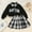 Black, variant on MORTTIC Toddler Girls' College Style Two-piece Set Kids Long Sleeved Lapel Letter Printed Top And Plaid Pleated Skirt Outfits