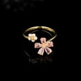 thumbnail image 5 of Dainty Flower Ring for Women Sparkling Cubic Zirconia Daisy Open Statement Rings Pearl Chic Engagement Promise Ring Wrap Finger Band, 5 of 5
