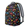 thumbnail image 2 of Game Controller Black Pattern Backpack for School, Cute School Bag with Adjustable Shoulder Straps and Padded Back, 15.3"x11"x7.1", 2 of 5