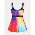thumbnail image 4 of Tankini de Talla Grande de Color Bloque Rosegal Camisetas tallas grandes, 4 of 5