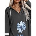 thumbnail image 3 of Gvmfive Women Long Sleeve V Neck Printed Hoodies Pullover Tunic Tops, 3 of 4