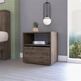 thumbnail image 2 of FM FURNITURE Valencian Table de Nuit en Bois Manufacturé Brun Foncé, 2 of 6