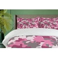 thumbnail image 4 of Ambesonne Pink Duvet Cover Sets, Feminine Camo Vibrant, 2-Queen, Magenta Hot Pink Grey, 4 of 7