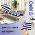 thumbnail image 7 of Geemuslly Outdoor Chaise Lounge Cushion 72x21 Inch With Headres - Waterproof Patio Chair Cushions Non-Slip with Ties, Fade Resistant for Pool Beach Garden Recliner,Blue & White Stripes,1Pcs, 7 of 7