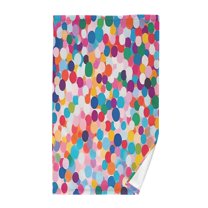 Yayeee 100% Cotton Hand Towels for Bathroom 16" x 28" Kitchen Towel, Blue Colorful Circles