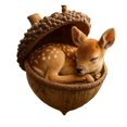 thumbnail image 1 of Adornos de animales del bosque con bellotas, adornos navideños con piñas y animales, adornos colgantes de criaturas del bosque en acrílico 2D para amantes de la naturaleza, 1 of 7