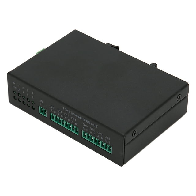 Serial RS232 RS485 RS422 to Fiber Converter, 1 to 8 RS485 Splitter HUB Bidirectional High Speed Optic Modem for Industrial System, Communicate, Transportation, Education