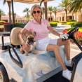 thumbnail image 3 of Golf Cart Seat Covers for 2 Seater,Blue Ombre Microfiber Cart Seat Towel Blanket,Modern Geometric Yellow Lines Abstract Art Absorbent Breathable Non Slip Bench Seats Protector for Golf Course 51"x31", 3 of 9