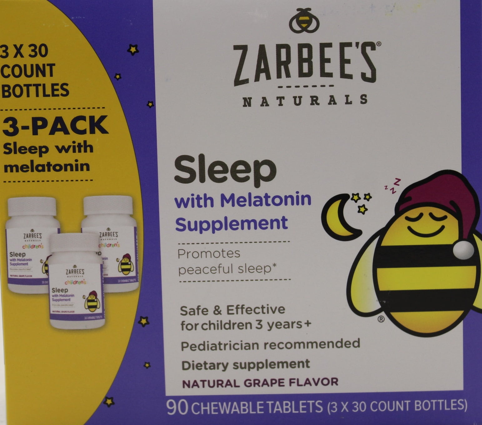 Zarbee's Naturals Children's Sleep, Chew Tabs, Grape Flavor, 90 ct