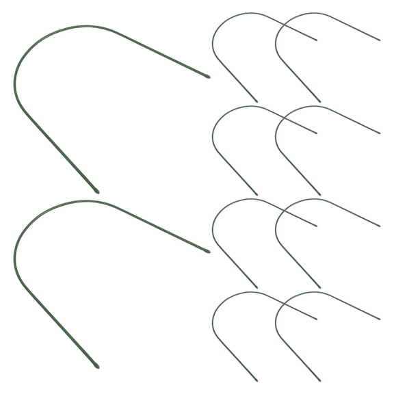 LOLIPPYY 10Pcs Green Garden Hoops with Sturdy Support Poles for Raised Bed Grow Tunnel Frame